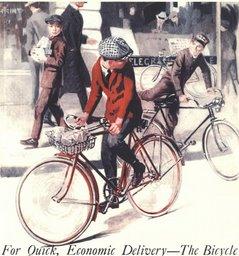 afiche publicitario de despachos en bicicleta